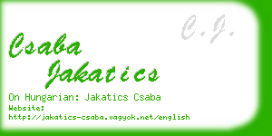 csaba jakatics business card